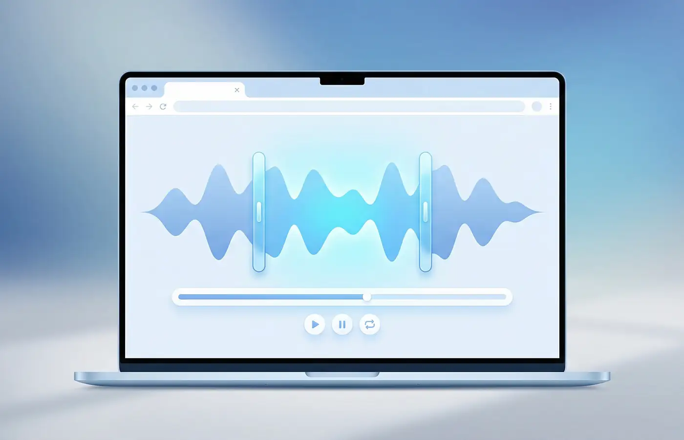 Audio trimming interface guide cover image for trimming MP3 online